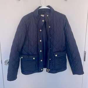 J. Crew: Women’s Quilted Puffer Jacket in Navy; Size: Medium